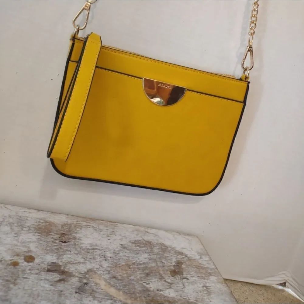 Aldo Mustard Crossbody or Wristlet Purse